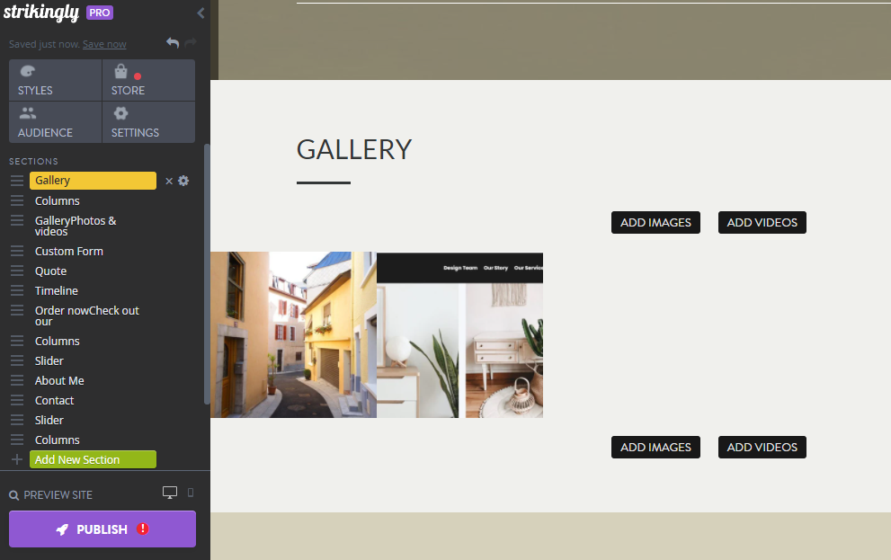 Add images gallery section Add images gallery section